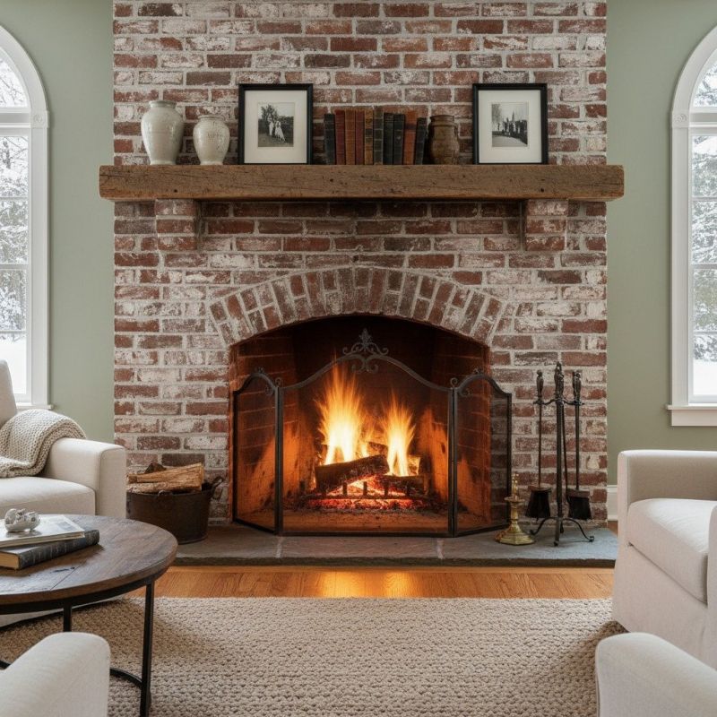 Brick Mantel Installation